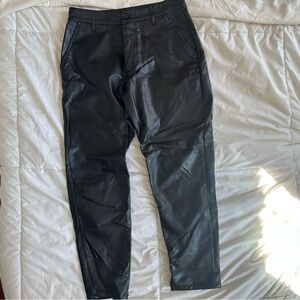 ASOS Vegan Leather Straight Fit Black Pants